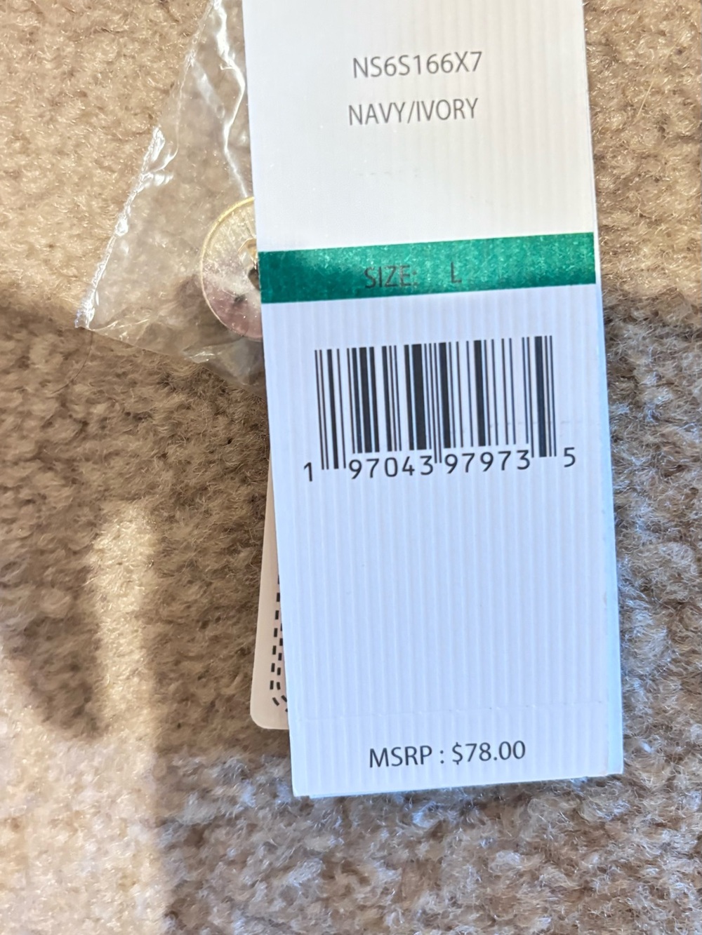 Nanette Lepore Navy Cardigan with Cream Trim - Picture 5 of 5